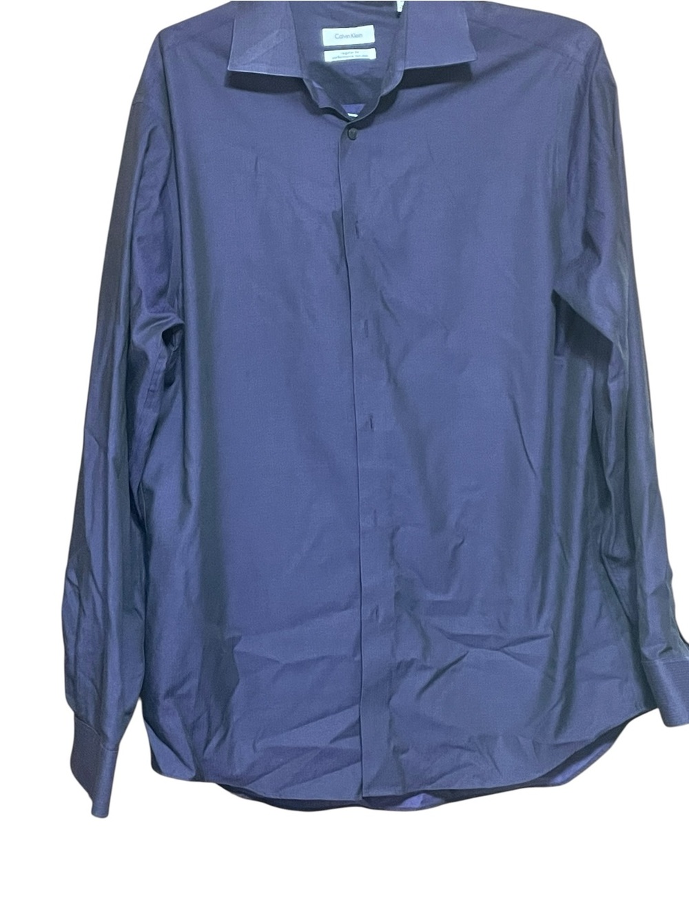 Calvin Klein Men's Long Sleeve Dress Shirt - Navy Blue